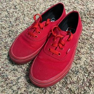 Vans Monochromatic Red Authentic Skate Shoes